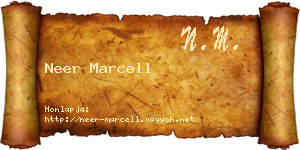 Neer Marcell névjegykártya